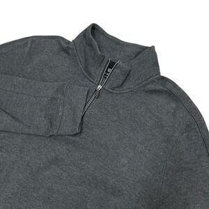 Mack Weldon 1/4 Zip Sweater Mens Large Quarter Zip Gray Cotton Long Sleeve